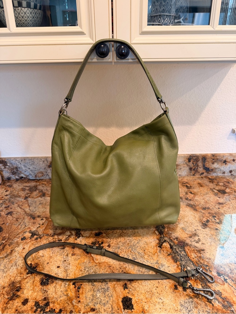 Coach Olive Green Leather Shoulder Hobo - Picture 2 of 9
